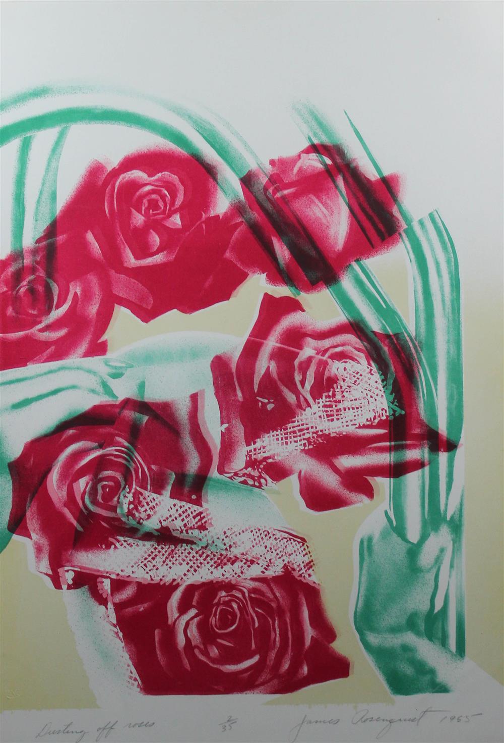 Appraisal: JAMES ROSENQUIST AMERICAN - DUSTING OFF THE ROSES Color lithograph