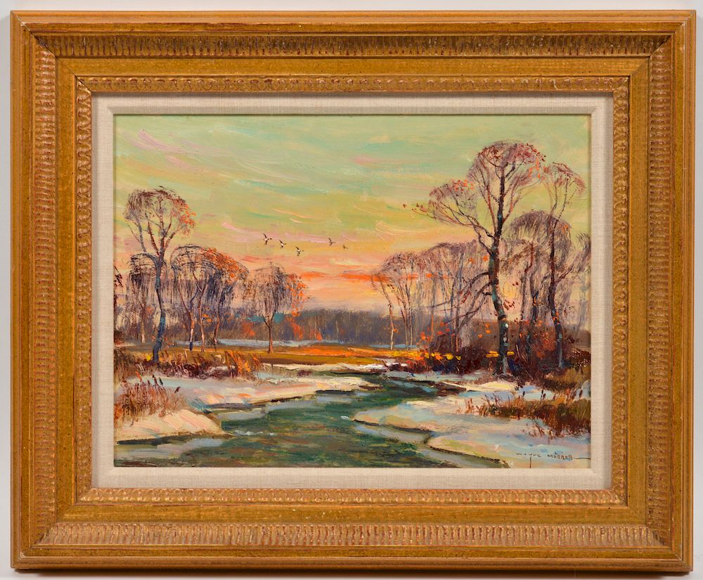 Appraisal: Wayne Morrell 'Winter Golden' Oil Painting Wayne Beam Morrell American