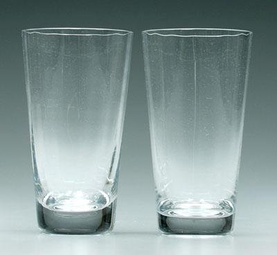 Appraisal: Baccarat tumblers nine with vertical cut decoration - in nine