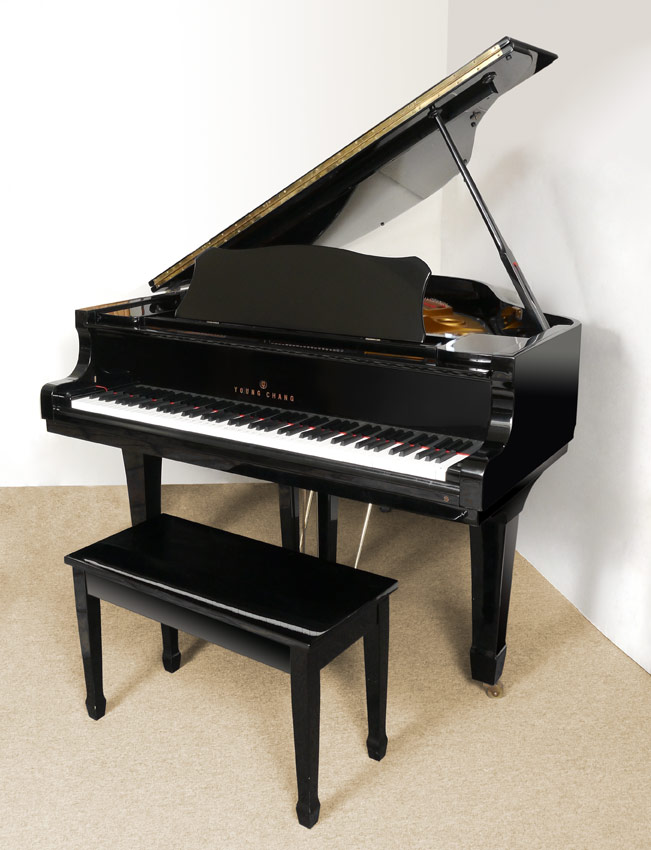 Appraisal: YOUNG CHANG G- EBONIZED BABY GRAND PIANO The top of