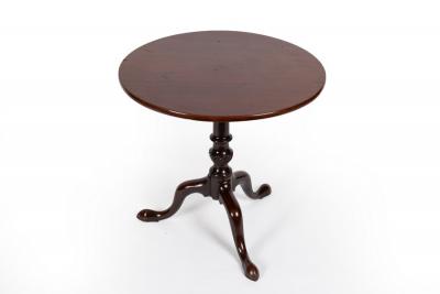 Appraisal: A George III mahogany tripod table with birdcage action cm