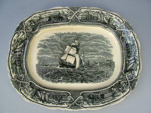 Appraisal: A Staffordshire pottery platter th century with transfer printed design