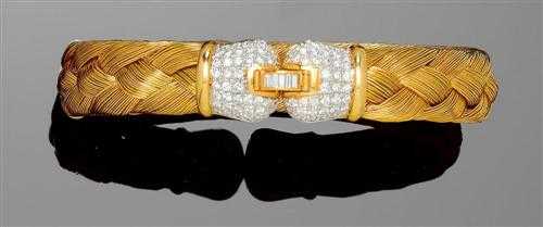 Appraisal: GOLD AND DIAMOND BRACELET ca Yellow gold g Elegant bracelet