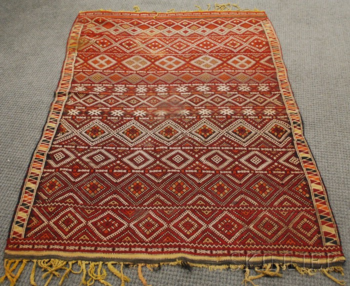 Appraisal: Moroccan Flatweave Rug th century ft in x ft in