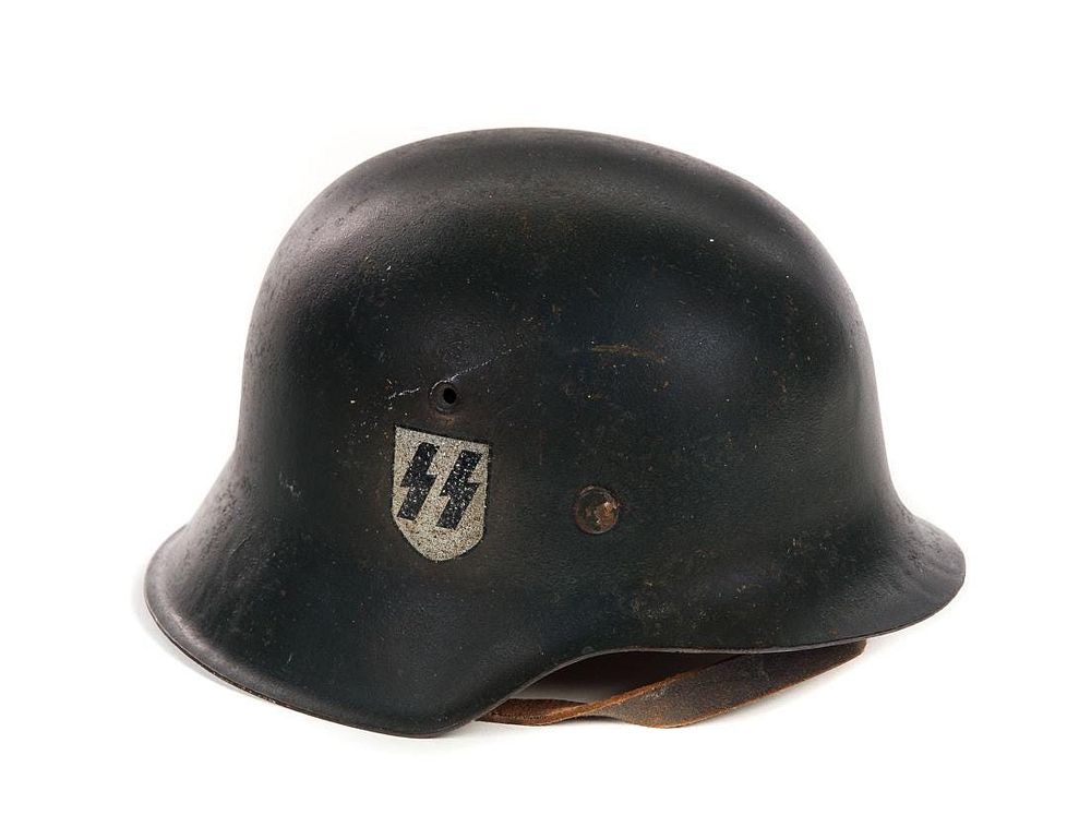 Appraisal: Waffen SS M WWII German Helmet Waffen SS M WWII