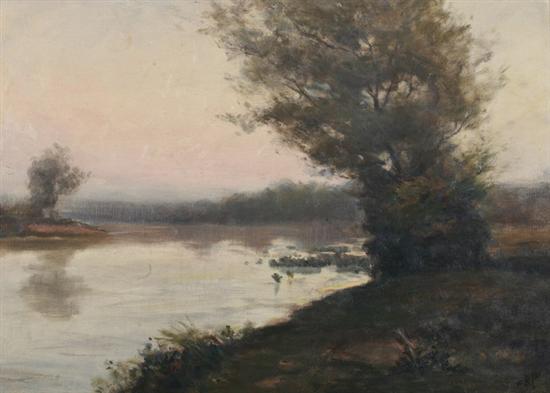 Appraisal: EDGAR HEWITT NYE American - RIVER LANDSCAPE AT DAWN signed