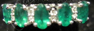 Appraisal: karat white gold emerald and diamond ringFive Oval shape emeralds