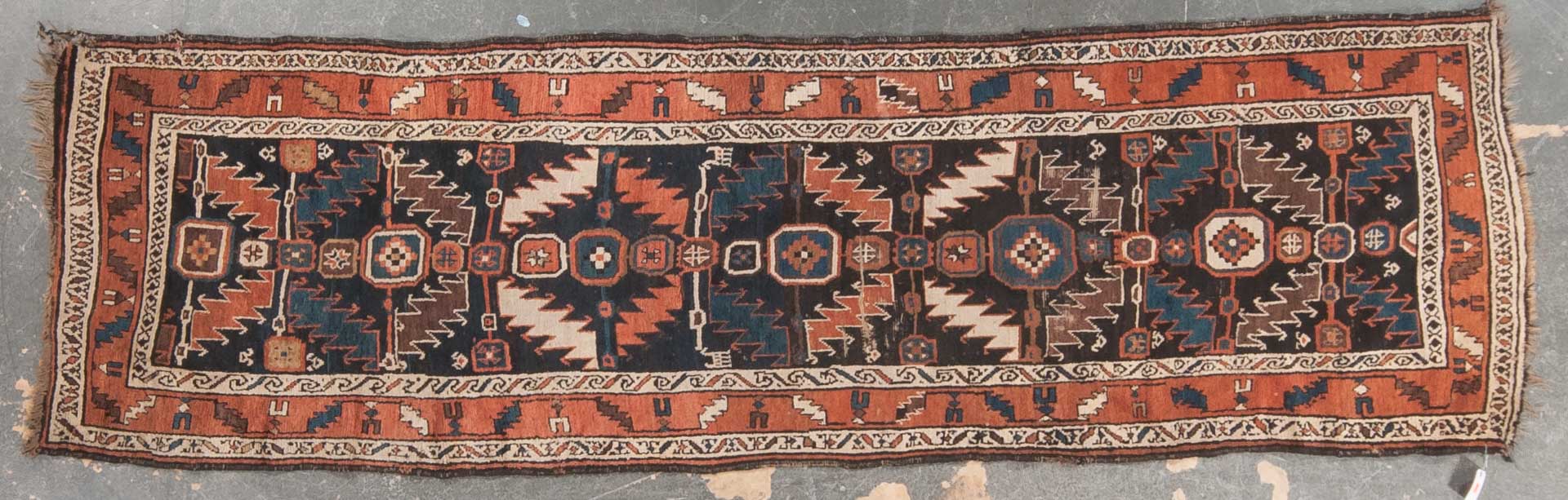 Appraisal: Antique Kurd Kazak runner approx x Northwest Persia circa Condition