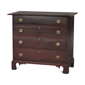 Appraisal: A Chippendale Stained Cherrywood Chest of Drawers Likely Connecticut Circa