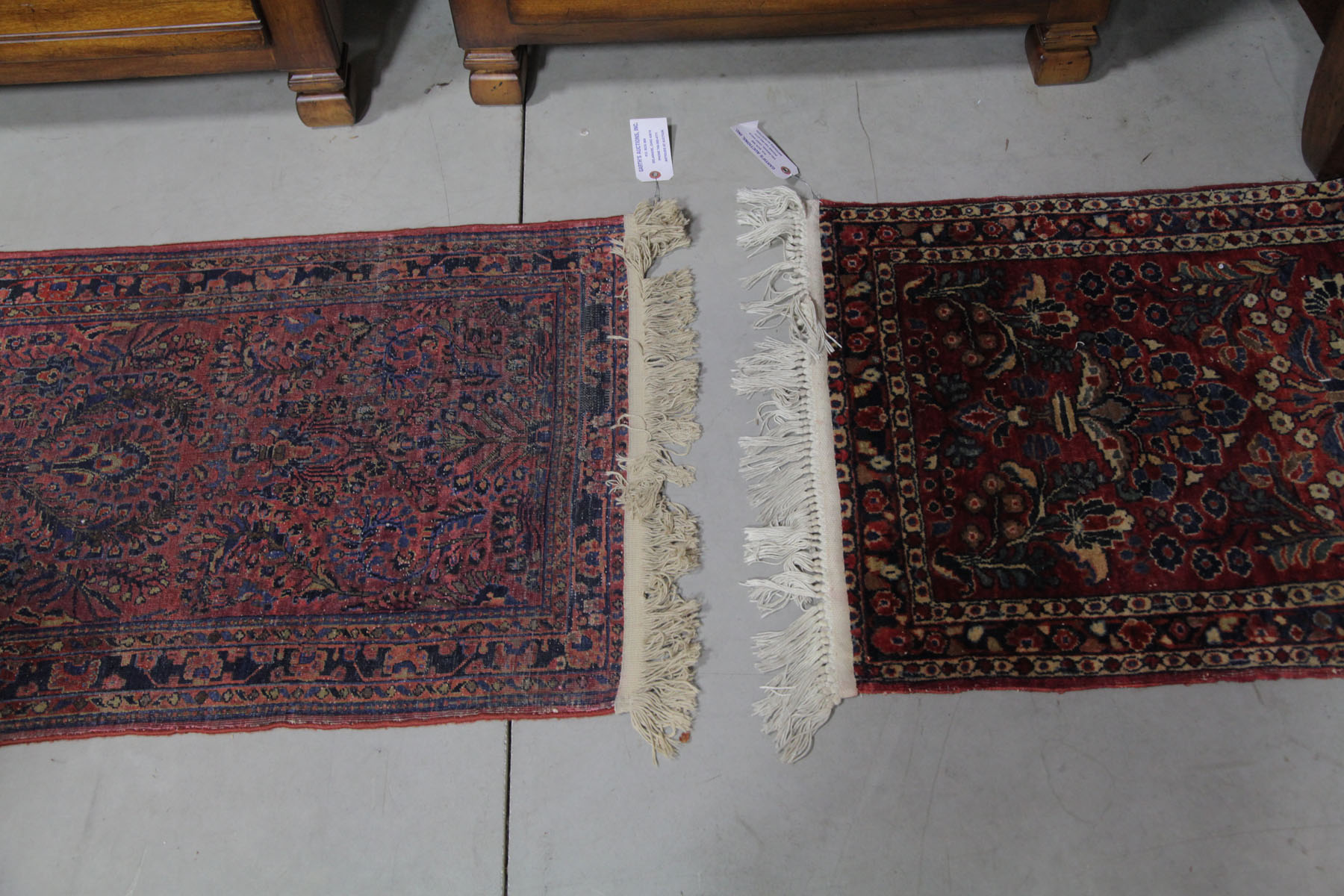 Appraisal: SAROUK RUNNER AND THROW Iran early th century Throw with