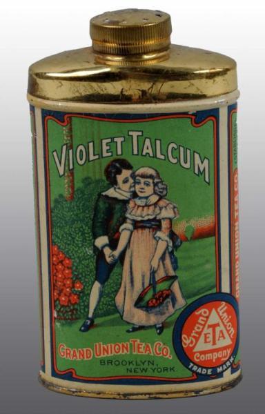 Appraisal: Violet Talcum Powder Tin Description Nice example with intricate detail