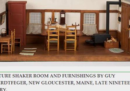 Appraisal: MINIATURE SHAKER ROOM AND FURNISHINGS BY GUY SCHWERDTFEGER NEW GLOUCESTER