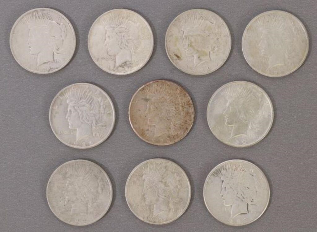 Appraisal: lot of U S Peace Silver Dollars D S PLEASE