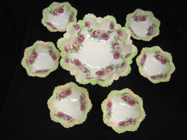 Appraisal: M Z Austria Porcelain Berry Set master with six individual