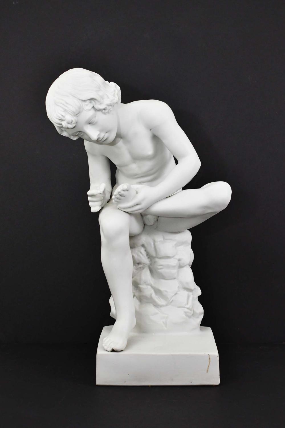 Appraisal: AFTER SPINARIO FEDELINO A PARIAN WARE NUDE YOUTHAfter the Antique