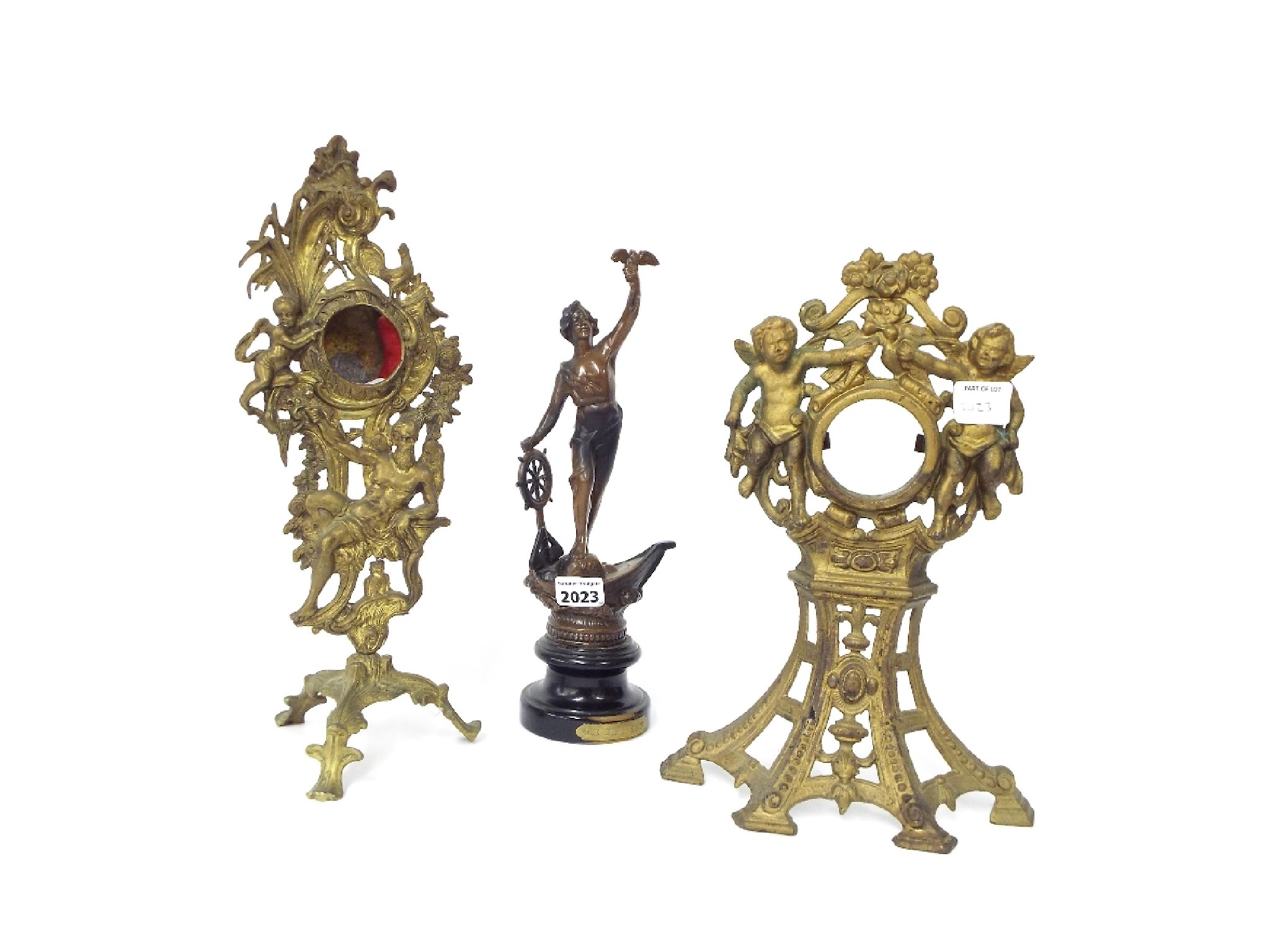 Appraisal: Three various metal watch stands tallest high