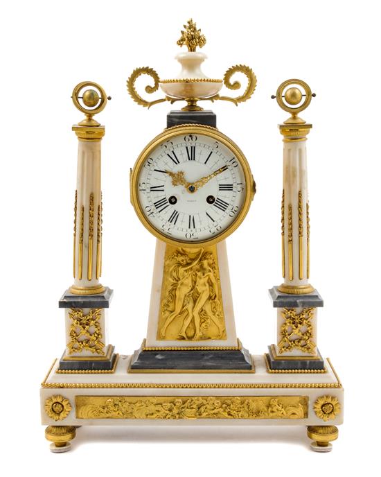 Appraisal: Sale Lot An Empire Gilt Bronze Mounted Marble Mantel Clock