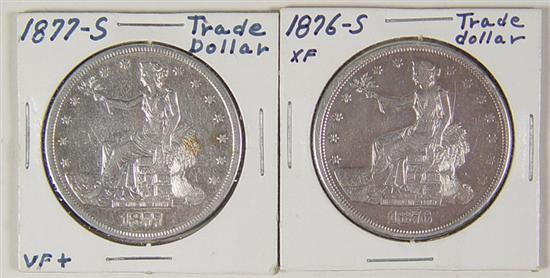 Appraisal: Two Trade Dollars -S XF and -S VF Trade Dollars