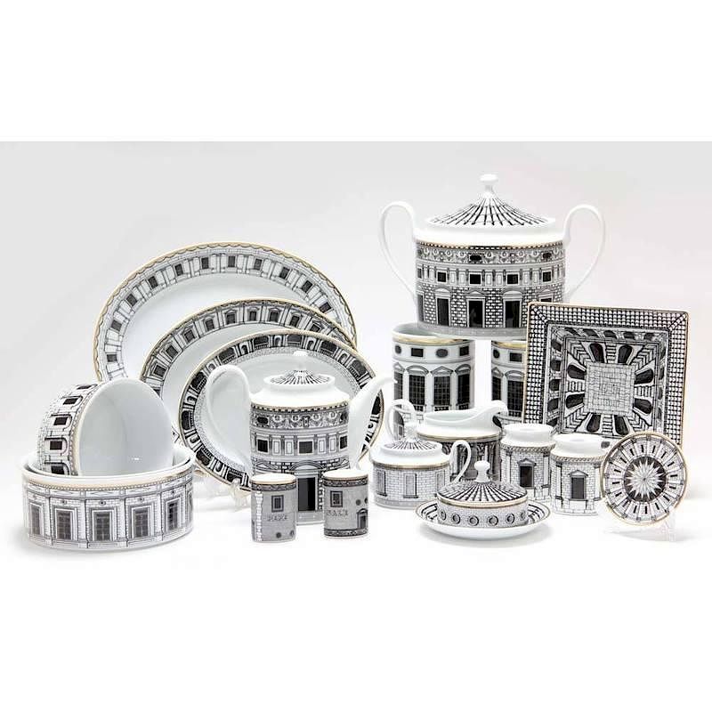 Appraisal: Piero Fornasetti for Rosenthal Palladiana Serving Group pieces including lidded