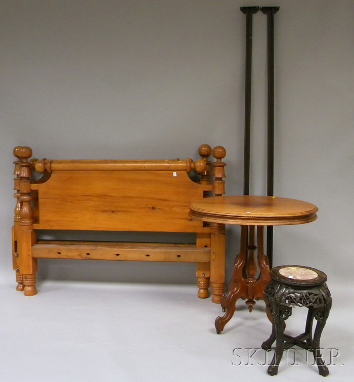 Appraisal: Country Empire Maple and Pine Ball-top Bed a Chinese Export