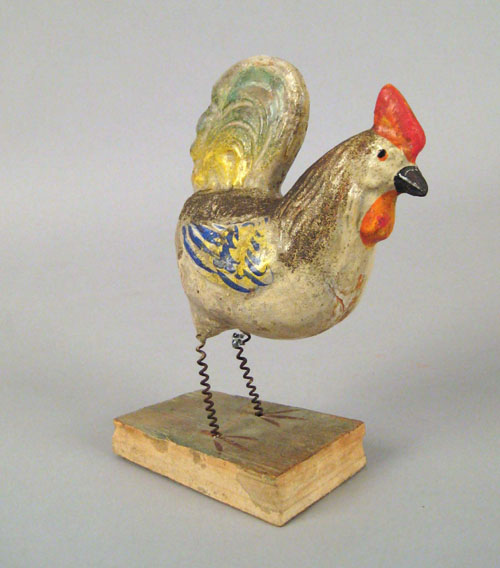 Appraisal: Polychrome decorated rooster squeak toy late th c h