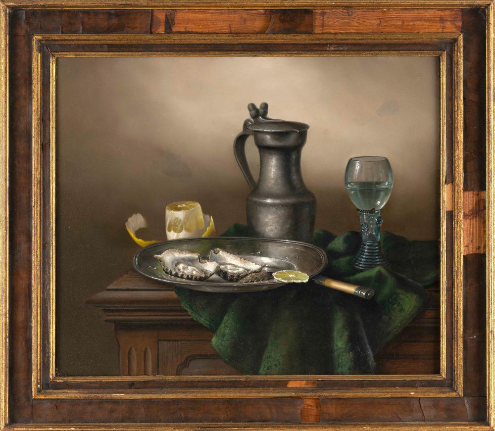 Appraisal: AMERICAN SCHOOL TH CENTURY STILL LIFE OF OYSTERS A LEMON