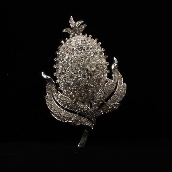 Appraisal: Trifari Pave Flower Brooch Pin