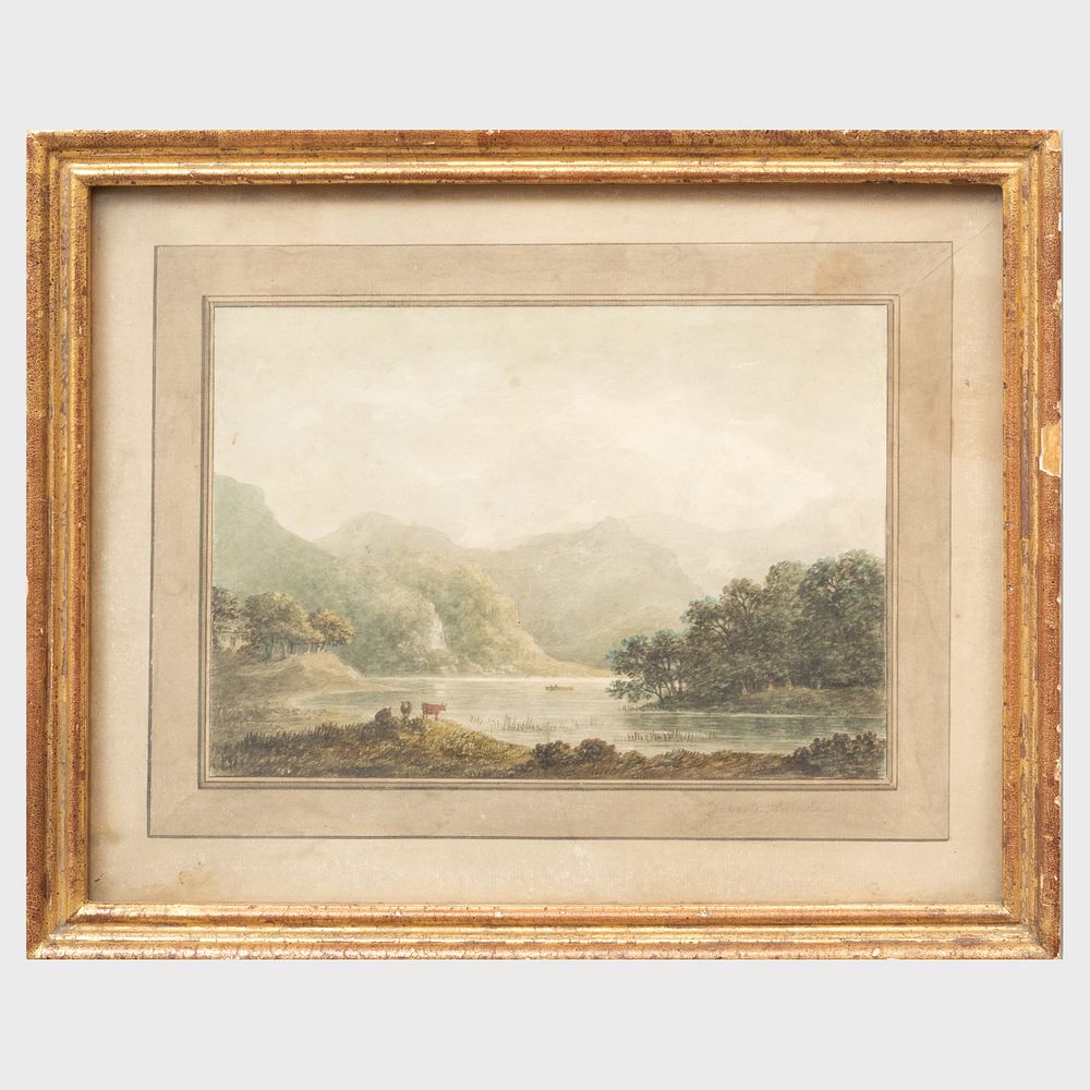 Appraisal: British School Landscape Watercolor on paper indistinctly inscribed lower right