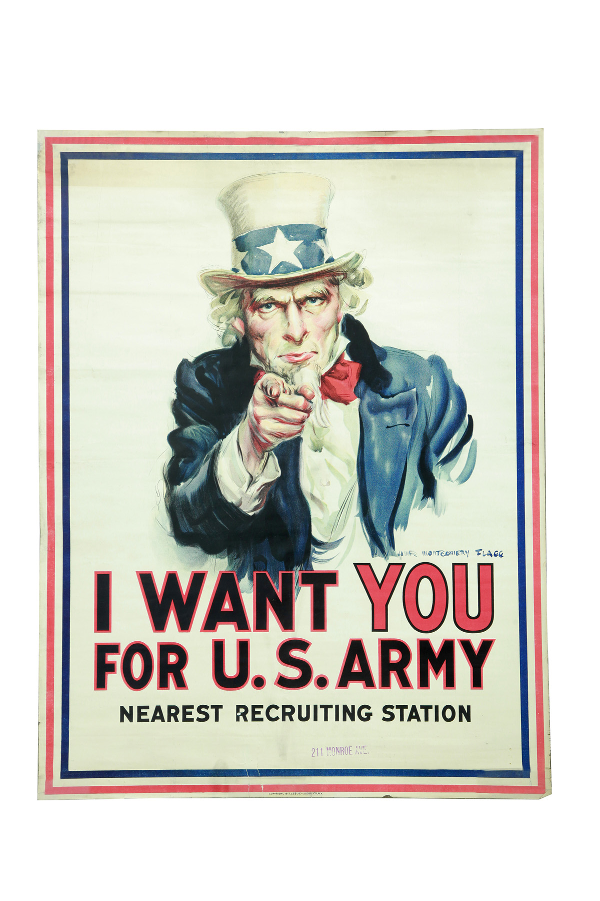 Appraisal: WORLD WAR I UNCLE SAM I WANT YOU POSTER Lithograph