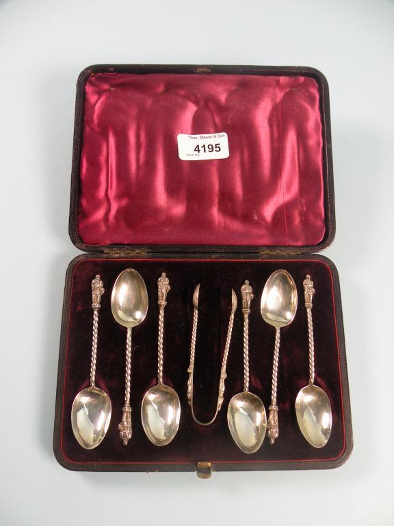 Appraisal: A set of six Victorian silver apostle teaspoons and matching