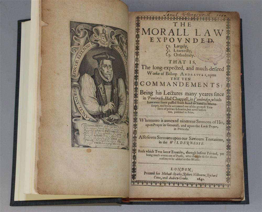 Appraisal: ANDREWES BISHOP LANCELOT THE MORALL MORAL LAW EXPOUNDED OWNED BY