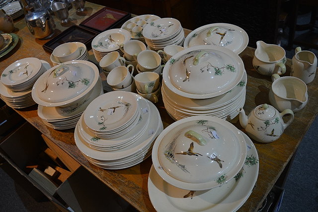 Appraisal: Extensive Royal Doulton Coppice pattern dinner serviceincluding tureens tea set