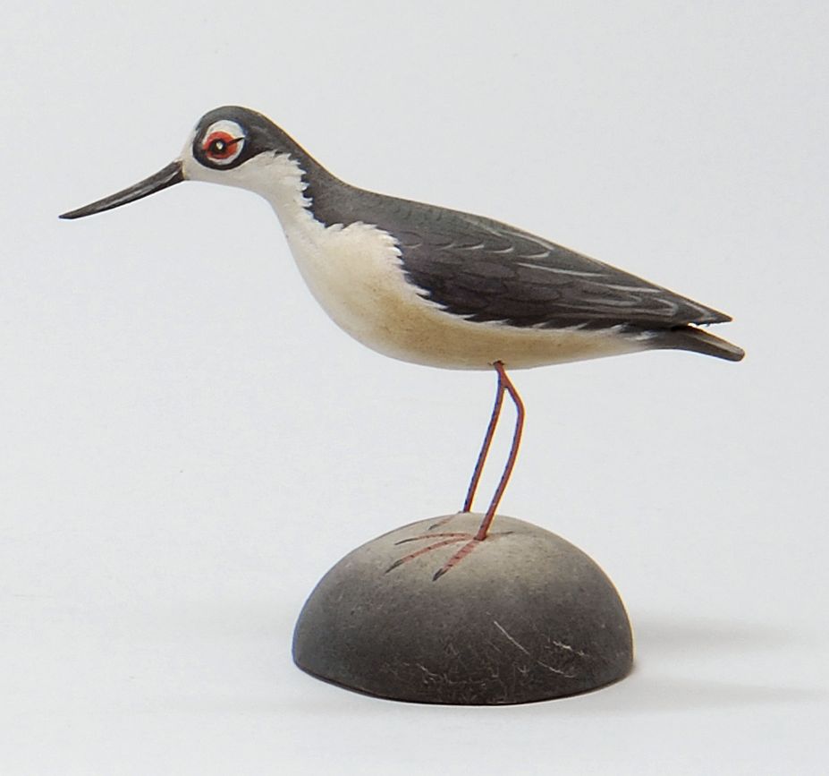 Appraisal: MINIATURE BLACK-NECKED STILT By Crowell of East Harwich Massachusetts Rectangular