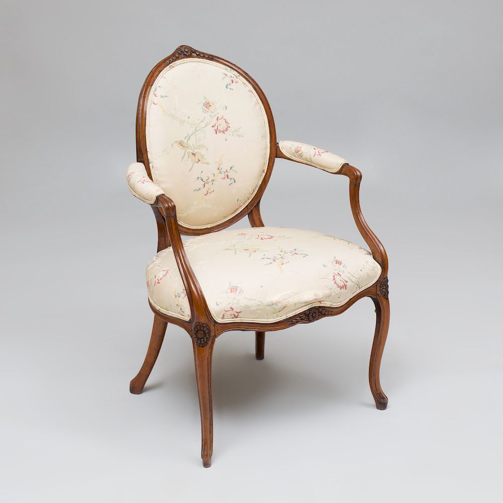 Appraisal: George III Carved Mahogany Armchair in the Manner of John