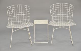 Appraisal: Set of four Knoll Bertoia sculptura wire side chairs with