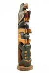 Appraisal: TOTEM - Carved and painted wood three figure totem with