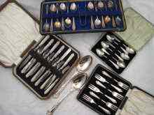 Appraisal: A mixed lot of silver plate comprising boxed set of