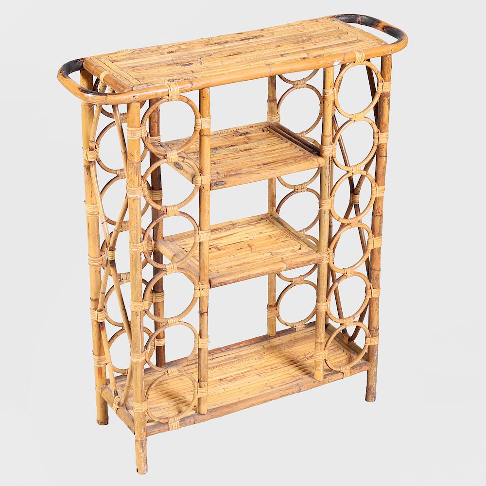 Appraisal: Bamboo Four-Tiered Side Table x x in Property from the