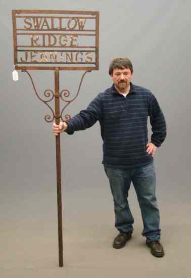 Appraisal: Early metal sign ''Swallow Ridge Jennings''