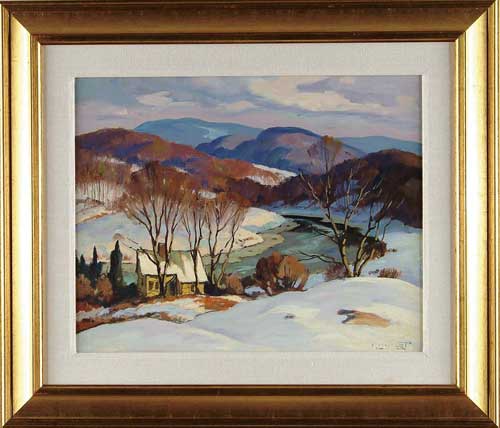 Appraisal: ARTHUR LINGQUIST American - AT RIVER BEND Oil on canvas