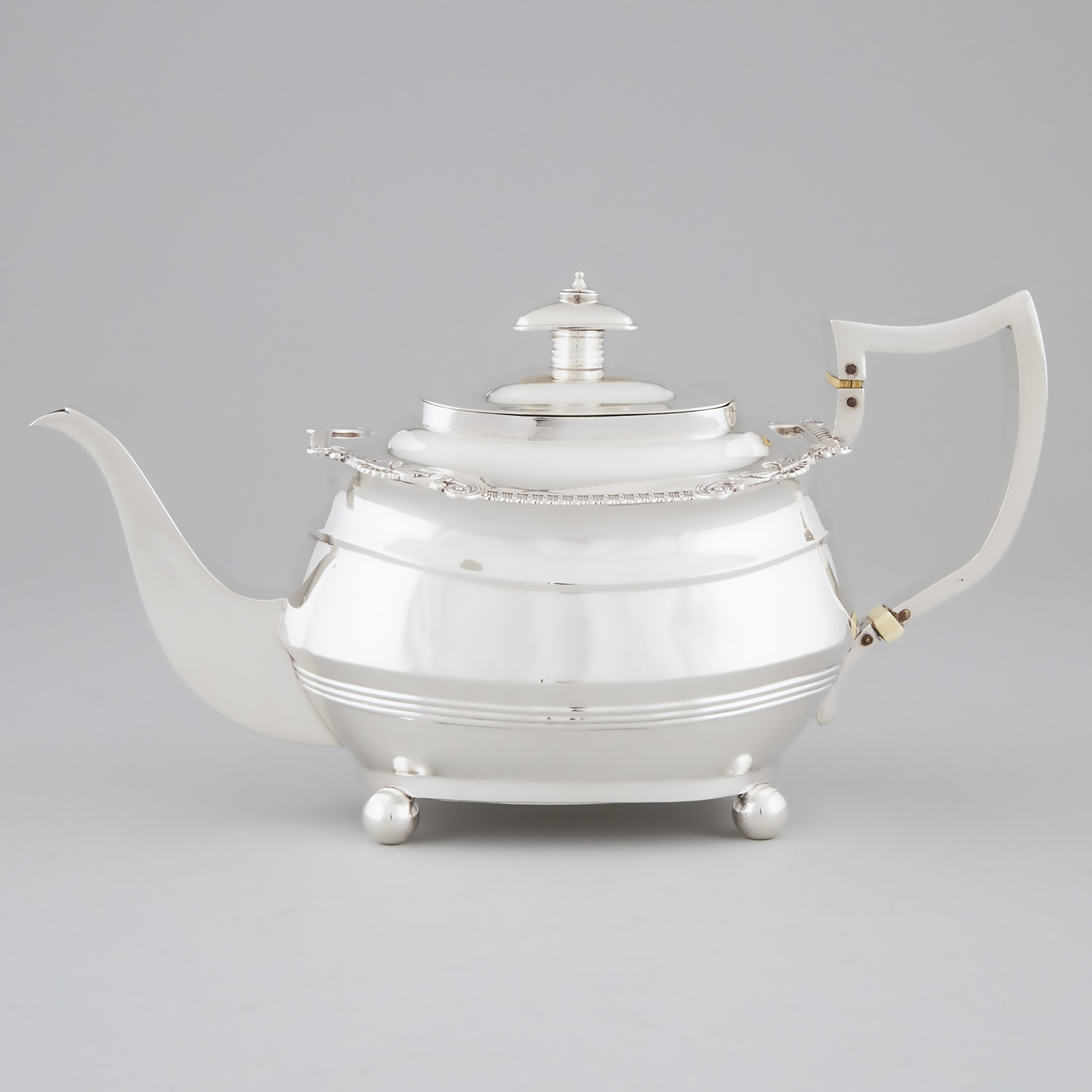 Appraisal: George III Silver Teapot London height in cm