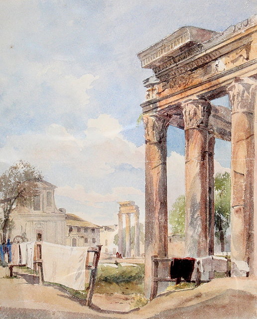 Appraisal: THOMAS HARTLEY CROMEK - In the forum Rome inscribed 'T