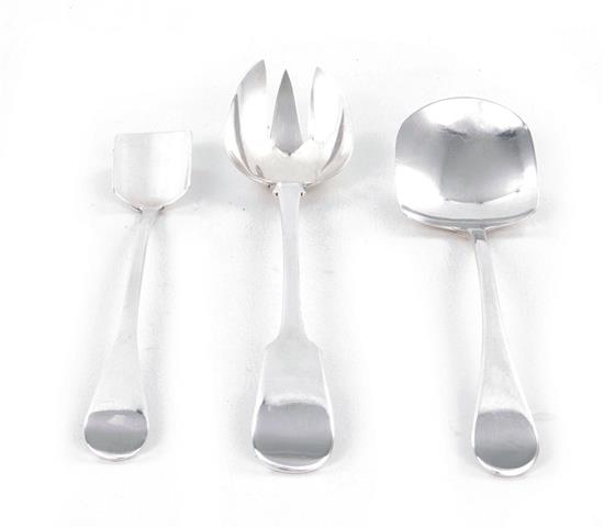 Appraisal: Georgian sterling serving pieces and cheese scoop server Eley Fearn