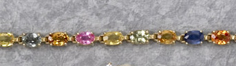 Appraisal: NATURAL SAPPHIRE BRACELET K gold natural sapphire bracelet set with