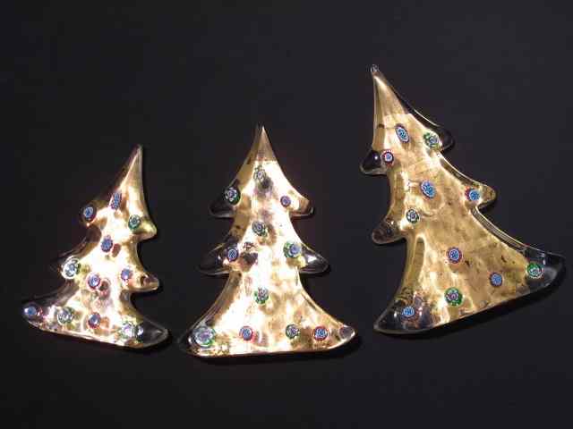 Appraisal: Venetian Italian art glass Christmas trees Gold gilt on back