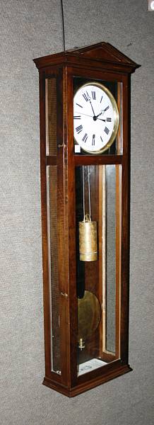 Appraisal: An Austrian walnut cased single weight regulator wall clock late