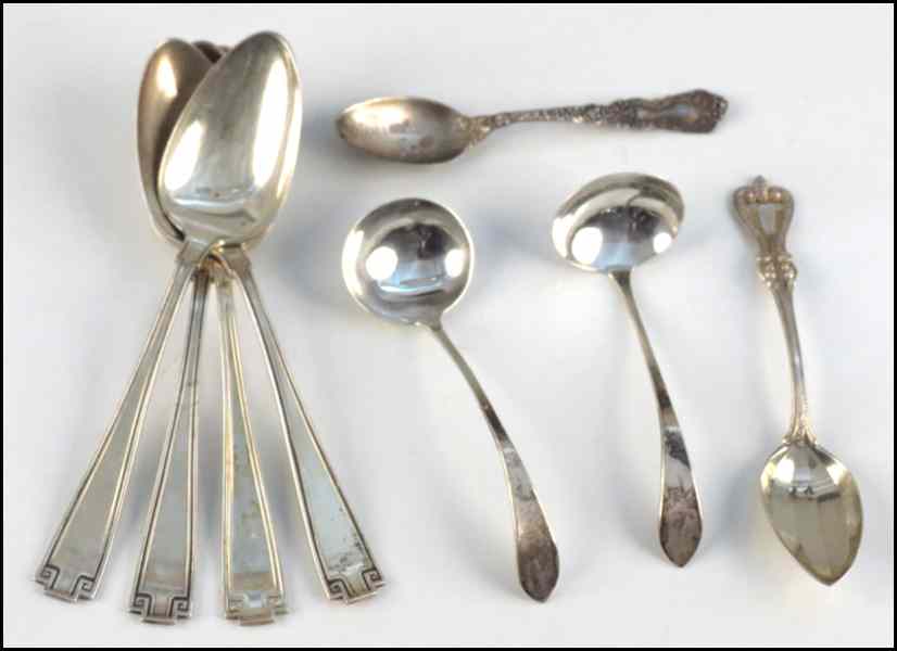 Appraisal: SET OF FOUR STERLING SILVER SPOONS Together with two sterling