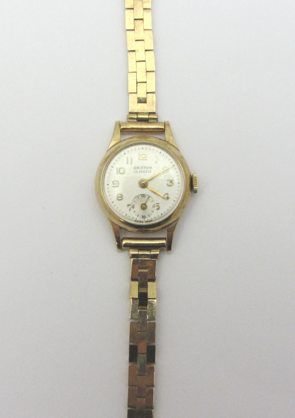 Appraisal: A ladies ct gold circular cased Griffon wristwatch the signed