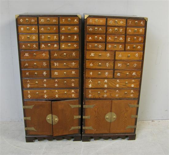 Appraisal: Pair of th century Chinese rosewood chests with twenty drawers