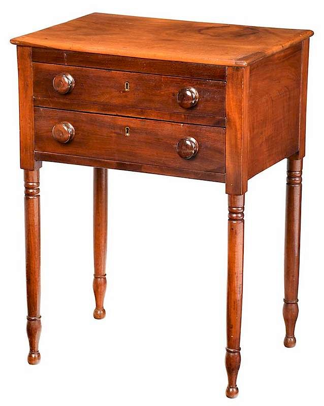 Appraisal: Charleston Federal Mahogany Two Drawer Table early th century figured